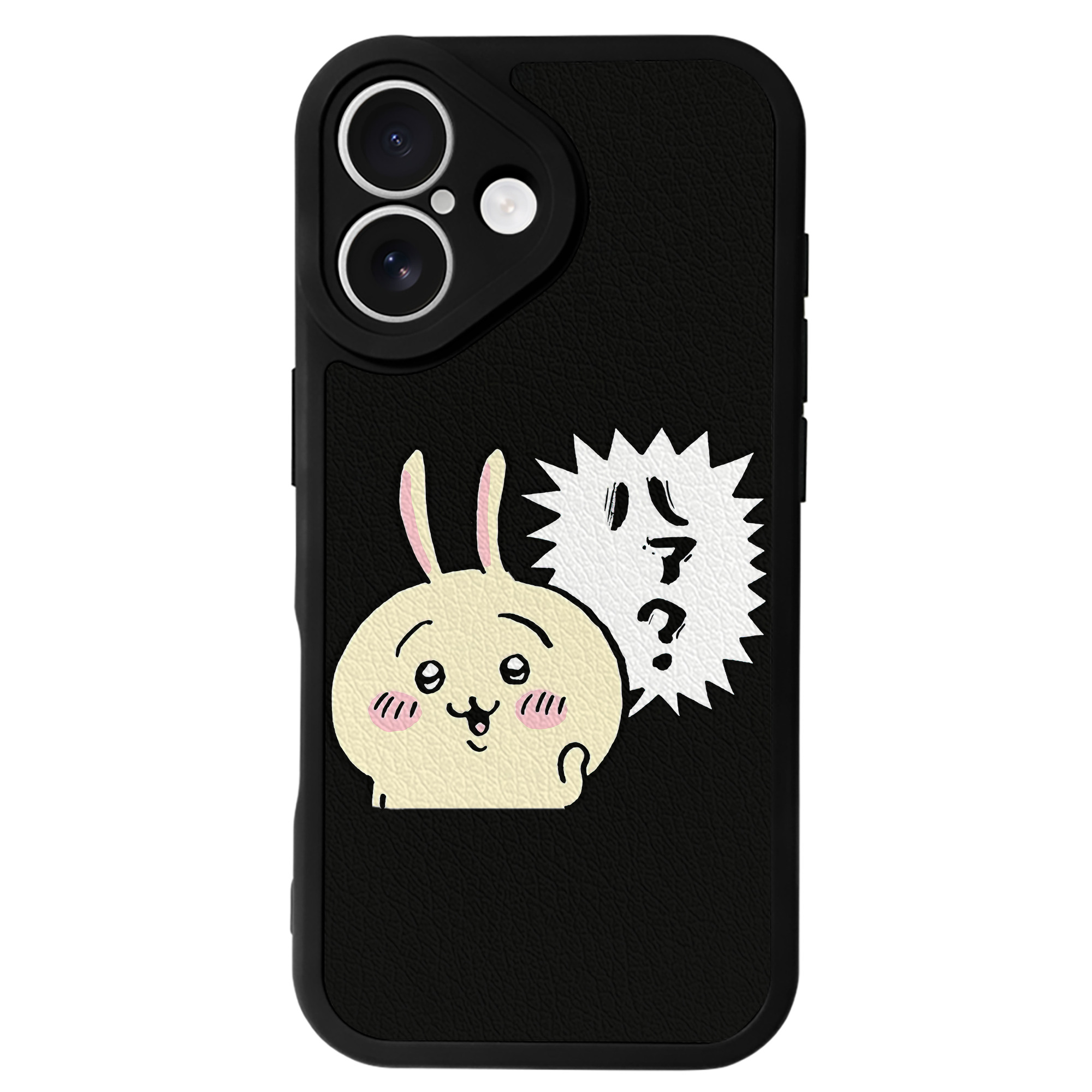 （画像用） ちいかわ うさぎ Chii-kawa usagi 【iPhone 16シリーズ対応】シリコンスマホケース（レザー調） 材質：シリコン